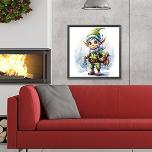 Christmas Elf 30X30CM(Canvas) Full Round Drill Diamond Painting