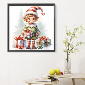 Christmas Elf 30X30CM(Canvas) Full Round Drill Diamond Painting