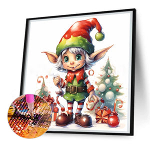 Christmas Elf 30X30CM(Canvas) Full Round Drill Diamond Painting