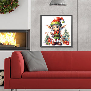 Christmas Elf 30X30CM(Canvas) Full Round Drill Diamond Painting