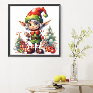 Christmas Elf 30X30CM(Canvas) Full Round Drill Diamond Painting