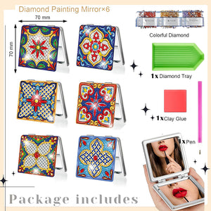 Double Sided Special Shape Diamond Painting Mirror Kit Gift for Women Girls (#1)