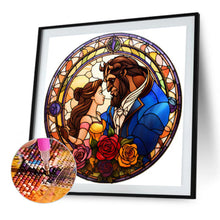 Load image into Gallery viewer, Beauty And The Beast Glass Painting 45X45CM(Canvas) Full AB Round Drill Diamond Painting
