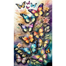 Load image into Gallery viewer, Flying Butterfly Pattern 40X65CM(Canvas) Full AB Round Drill Diamond Painting
