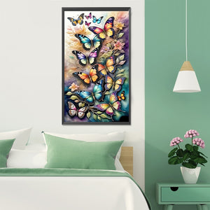 Flying Butterfly Pattern 40X65CM(Canvas) Full AB Round Drill Diamond Painting