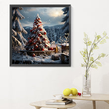 Load image into Gallery viewer, Christmas Tree In Winter Snow 30*30CM(Canvas) Full Round Drill Diamond Painting
