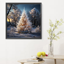 Load image into Gallery viewer, Christmas Tree In Winter Snow 30*30CM(Canvas) Full Round Drill Diamond Painting
