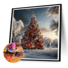 Load image into Gallery viewer, Christmas Tree In Winter Snow 30*30CM(Canvas) Full Round Drill Diamond Painting
