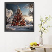 Load image into Gallery viewer, Christmas Tree In Winter Snow 30*30CM(Canvas) Full Round Drill Diamond Painting
