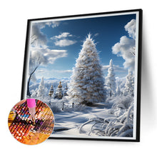 Load image into Gallery viewer, Christmas Tree In Winter Snow 30*30CM(Canvas) Full Round Drill Diamond Painting
