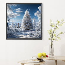 Load image into Gallery viewer, Christmas Tree In Winter Snow 30*30CM(Canvas) Full Round Drill Diamond Painting
