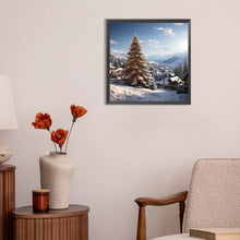 Load image into Gallery viewer, Christmas Tree In Winter Snow 30*30CM(Canvas) Full Round Drill Diamond Painting
