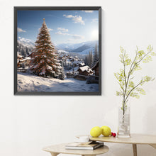 Load image into Gallery viewer, Christmas Tree In Winter Snow 30*30CM(Canvas) Full Round Drill Diamond Painting
