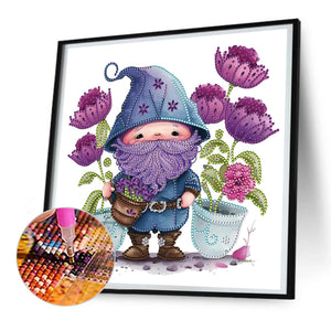 Dwarf Purple 30*30CM(Canvas) Partial Special Shaped Drill Diamond Painting