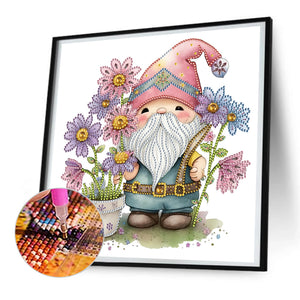 Gnome Daisy 30*30CM(Canvas) Partial Special Shaped Drill Diamond Painting