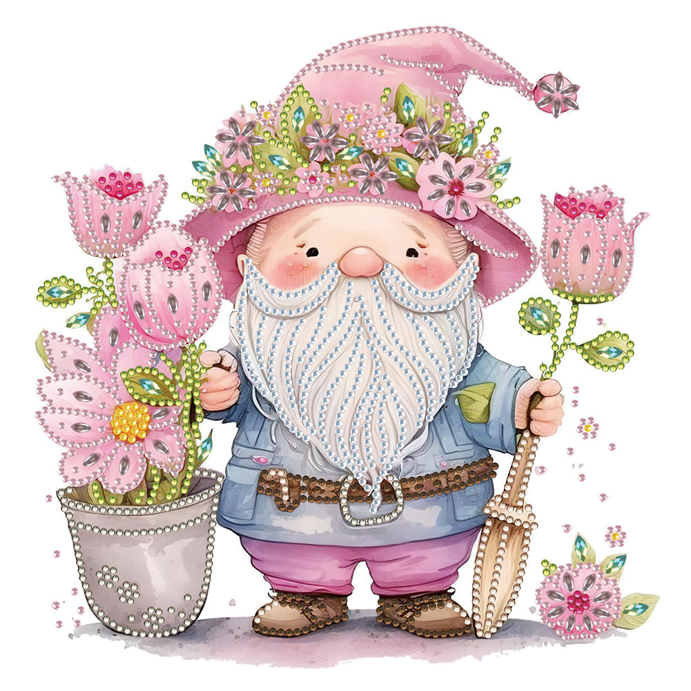 Gnome¡¤Tulip 30*30CM(Canvas) Partial Special Shaped Drill Diamond Painting