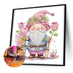 Gnome¡¤Tulip 30*30CM(Canvas) Partial Special Shaped Drill Diamond Painting