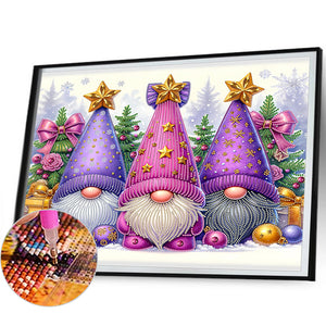 Goblin Gnome¡¤Purple 40*50CM(Canvas) Partial Special Shaped Drill Diamond Painting