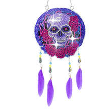 Load image into Gallery viewer, Feather Wind Chime Diamond Painting Hanging Pendant for Home Wall Decor (Skull)
