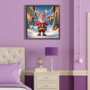 Christmas Reindeer 40*40CM(Canvas) Full Round Drill Diamond Painting