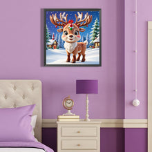 Load image into Gallery viewer, Christmas Deer 40*40CM(Canvas) Full Round Drill Diamond Painting
