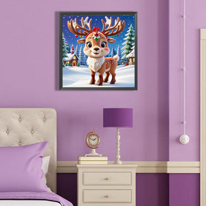 Christmas Deer 40*40CM(Canvas) Full Round Drill Diamond Painting