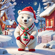 Load image into Gallery viewer, Christmas White Bear 40*40CM(Canvas) Full Round Drill Diamond Painting
