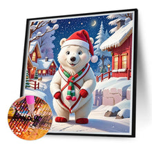 Load image into Gallery viewer, Christmas White Bear 40*40CM(Canvas) Full Round Drill Diamond Painting
