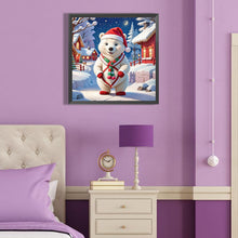 Load image into Gallery viewer, Christmas White Bear 40*40CM(Canvas) Full Round Drill Diamond Painting
