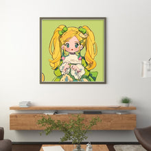 Load image into Gallery viewer, Blonde Cartoon Girl (50*50CM) 9CT Stamped Cross Stitch
