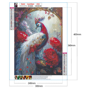 Gorgeous Peacock 30*40CM(Canvas) Full Round Drill Diamond Painting