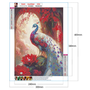 Gorgeous Peacock 30*40CM(Canvas) Full Round Drill Diamond Painting