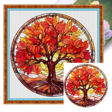 Load image into Gallery viewer, Glass Painting-Maple Tree (40*40CM) 14CT Stamped Cross Stitch
