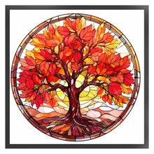 Load image into Gallery viewer, Glass Painting-Maple Tree (40*40CM) 14CT Stamped Cross Stitch
