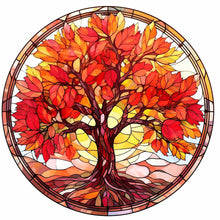 Load image into Gallery viewer, Glass Painting-Maple Tree (40*40CM) 14CT Stamped Cross Stitch
