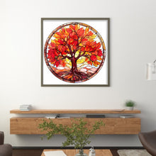 Load image into Gallery viewer, Glass Painting-Maple Tree (40*40CM) 14CT Stamped Cross Stitch
