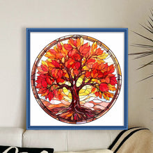 Load image into Gallery viewer, Glass Painting-Maple Tree (40*40CM) 14CT Stamped Cross Stitch
