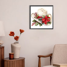 Load image into Gallery viewer, Christmas Cowboy Hat 30*30CM(Canvas) Full Round Drill Diamond Painting
