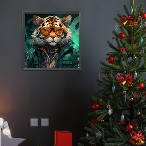 Anthropomorphic Tiger 40*40CM(Canvas) Full Round Drill Diamond Painting