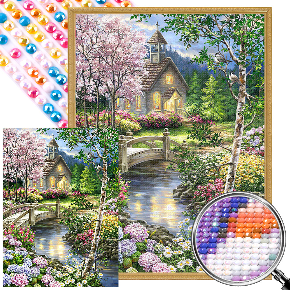 Pastoral Scenery 40*55CM(Picture) Full AB Round Drill Diamond Painting