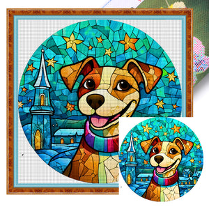 Glass Painting-Dog (40*40CM) 14CT Stamped Cross Stitch