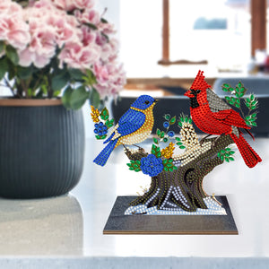 Wooden Beautiful BirdDiamond Painting Desktop Decor for Table Office Home Decor