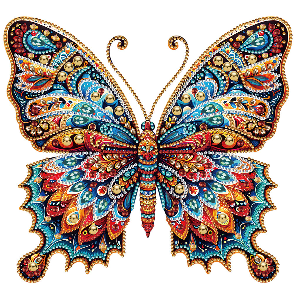 Gorgeous Butterfly 30*30CM(Canvas) Partial Special Shaped Drill Diamond Painting