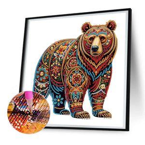 Gorgeous Bear 30*30CM(Canvas) Partial Special Shaped Drill Diamond Painting