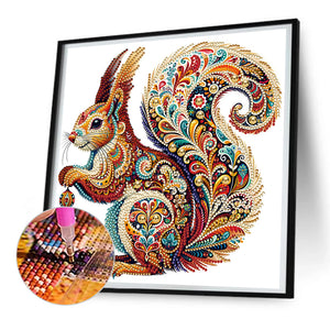 Gorgeous Squirrel 30*30CM(Canvas) Partial Special Shaped Drill Diamond Painting