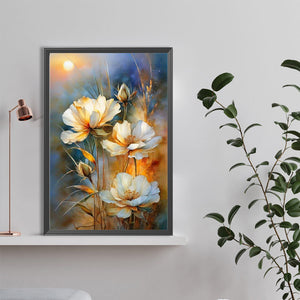 Orange Flower 40*60CM(Canvas) Full Round Drill Diamond Painting