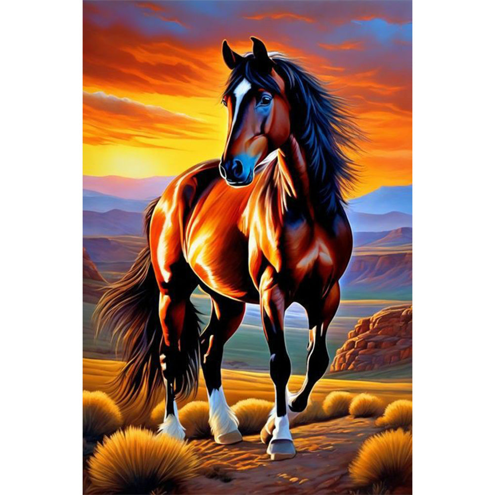 Horse 40X60CM(Canvas) Full Round Drill Diamond Painting