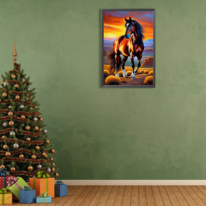 Horse 40X60CM(Canvas) Full Round Drill Diamond Painting