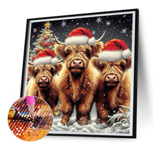 Christmas Yak 30*30CM(Canvas) Full Round Drill Diamond Painting