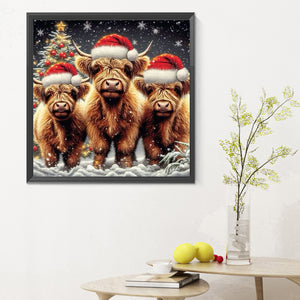 Christmas Yak 30*30CM(Canvas) Full Round Drill Diamond Painting